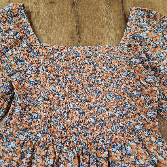 Code Mode women's puff sleeve floral mini dress XS coquette twee cottagecore - Picture 11 of 13